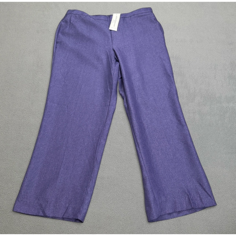 NWT Alfred Dunner Pants 18P Petite Short Womens Tivoli Gardens Plum Herringbone